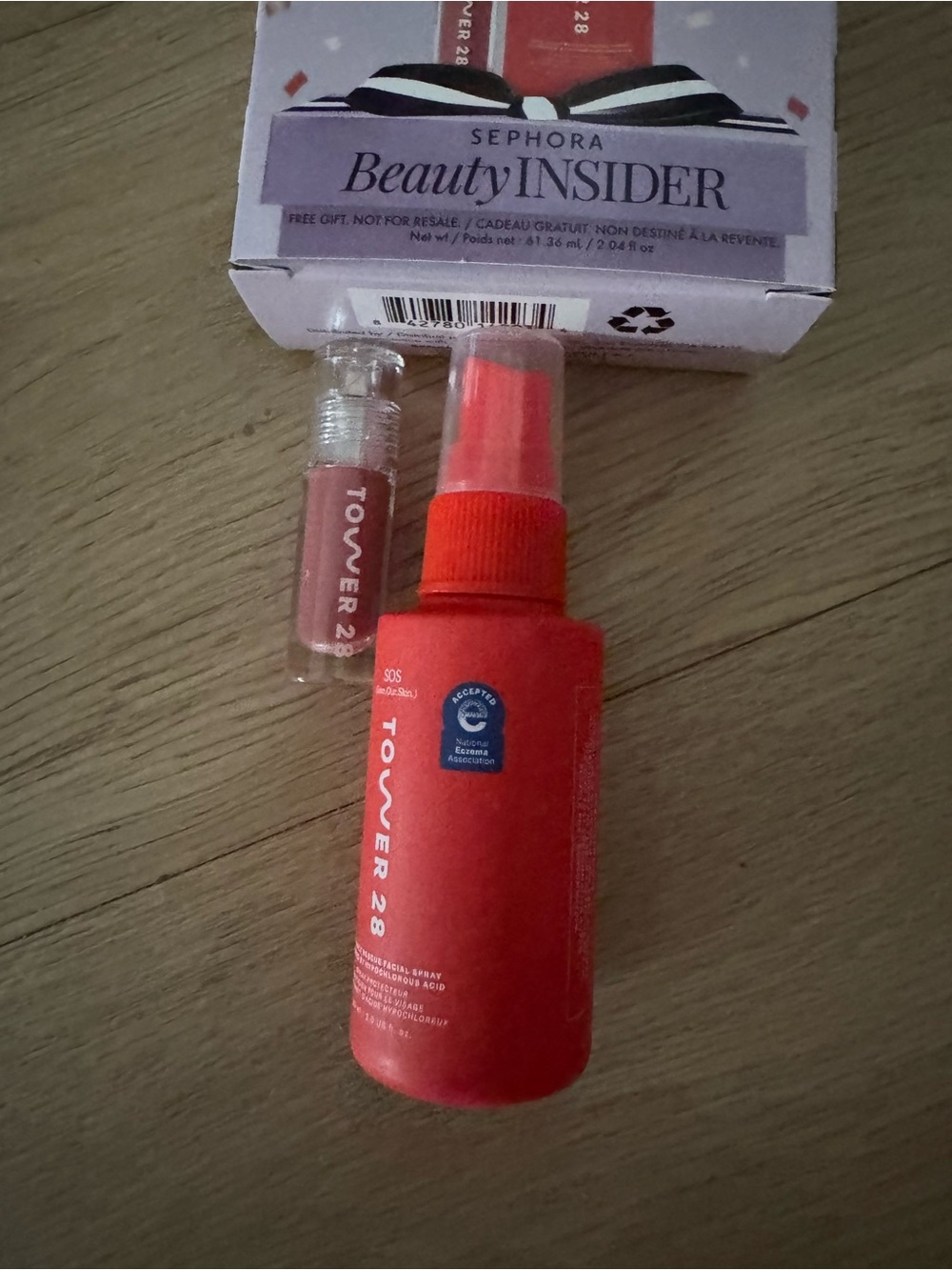 Tower 28 Red SOS Daily Rescue Facial Spray and Shine on Lip Jelly